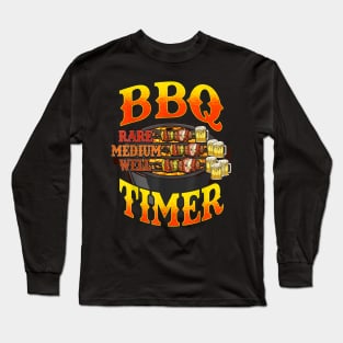 BBQ Barbecue Beer Time Funny Sayings Humor Quotes Men Dad Long Sleeve T-Shirt